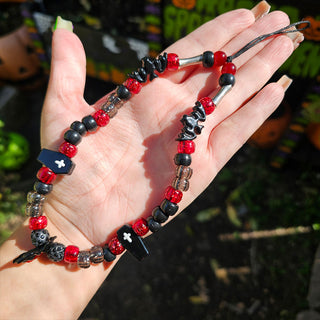 Vampy Ghoul Beaded Wristlet Phone Charm