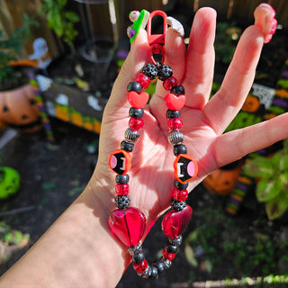 Vampy Love Beaded Wristlet Keychain