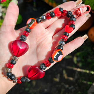 Vampy Love Beaded Wristlet Keychain