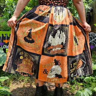 Vintage Halloween Regular & Tall Midi/ Petite Maxi Skirt (40"-68" Waist)