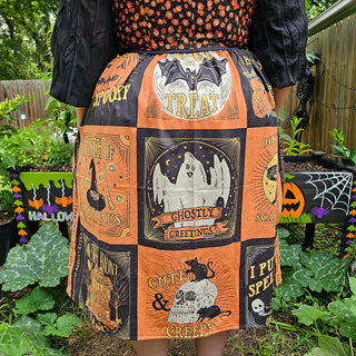 Vintage Halloween Regular & Tall Midi/ Petite Maxi Skirt (40"-68" Waist)