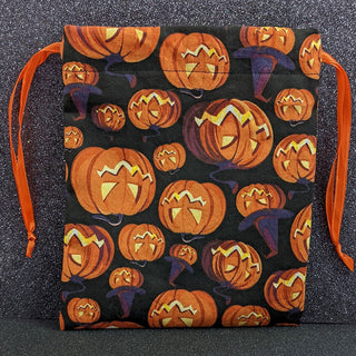 Jack-o-lantern Witches Drawstring Bag