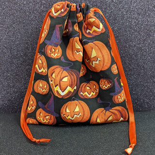 Jack-o-lantern Witches Drawstring Bag