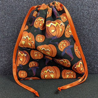 Jack-o-lantern Witches Drawstring Bag