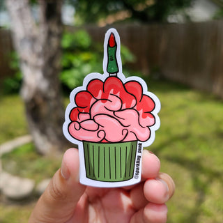 Zombie Brains Cupcake Sticker